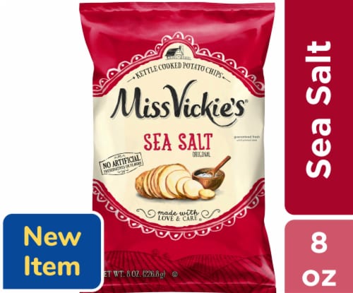Miss Vickie's® Sea Salt Kettle Cooked Potato Chips Perspective: front