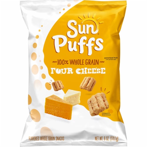 Sun Chips Four Cheese Sun Puffs Whole Grain Snacks Perspective: front