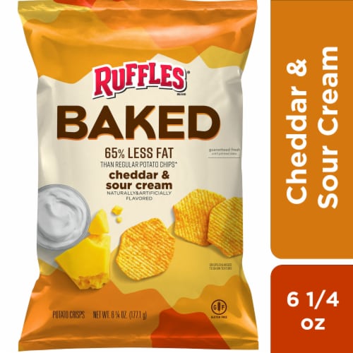 Ruffles® Baked Cheddar and Sour Cream Potato Chips Perspective: front