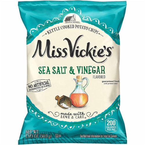 Miss Vickie's Sea Salt & Vinegar Flavored Kettle Cooked Potato Chips Perspective: front