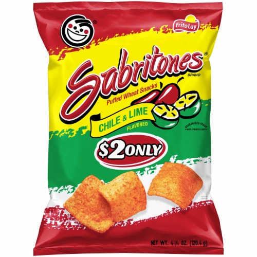 Sabritones Chile and Lime Puffed Wheat Snacks Perspective: front