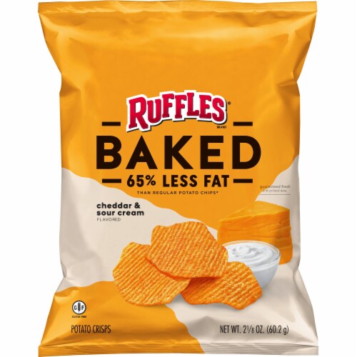 Ruffles Baked Cheddar & Sour Cream Potato Crisps Perspective: front
