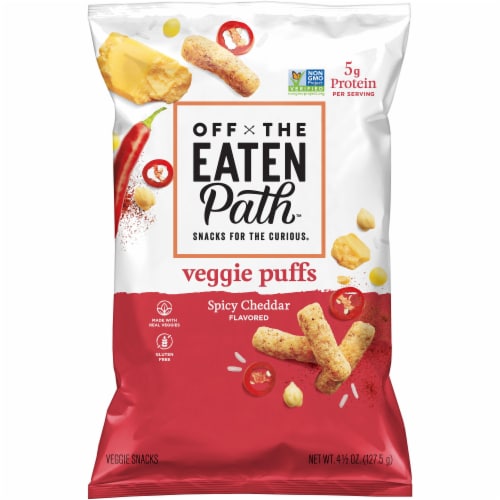 Off the Eaten Path™ Spicy Cheddar Veggie Puffs Snacks Perspective: front