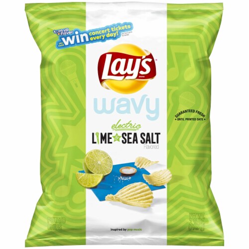 Lay's Electric Lime & Sea Salt Wavy Potato Chips Perspective: front