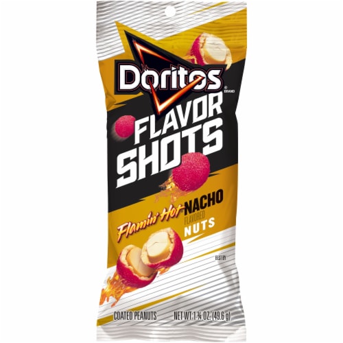 Doritos Flavor Shots Flamin' Hot Nacho Cheese Flavored Nuts Perspective: front