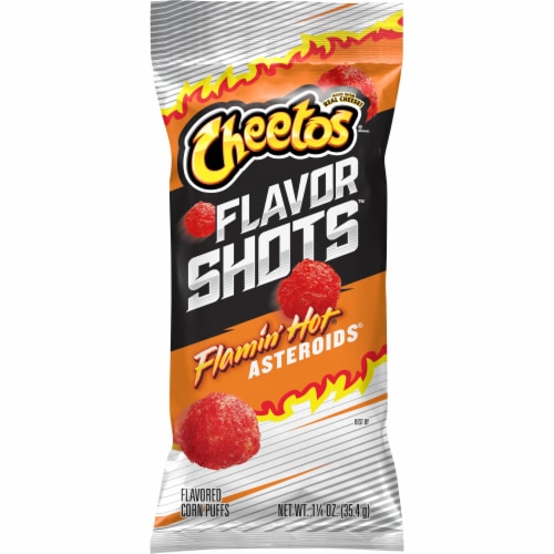 Cheetos® Flamin' Hot Asteroids™ Flavor Shots™ Cheese Snacks Perspective: front