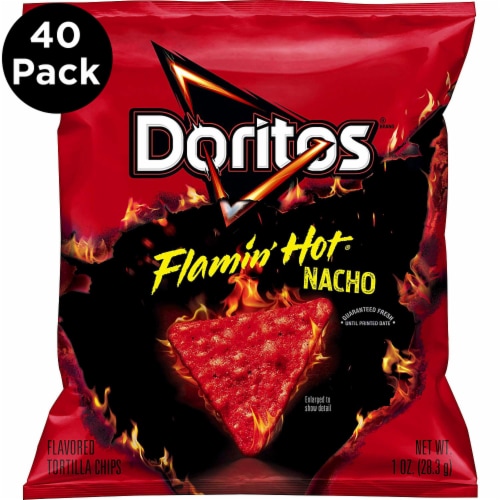 Doritos Flamin' Hot Nacho Flavored Tortilla Chips Perspective: front
