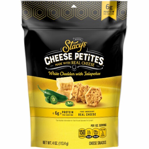Stacy's® White Cheddar with Jalapenos Cheese Petites™ Snacks Perspective: front