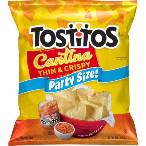 Tostitos® Cantina Thin and Crispy Tortilla Chips Party Size Perspective: front