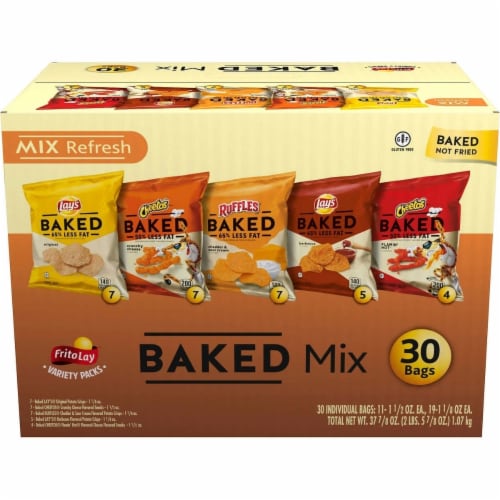 Frito Lay Oven Baked Mix, Variety Pack, 30 Count Perspective: front