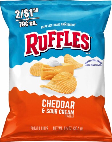 Ruffles Cheddar & Sour Cream Potato Chips Perspective: front