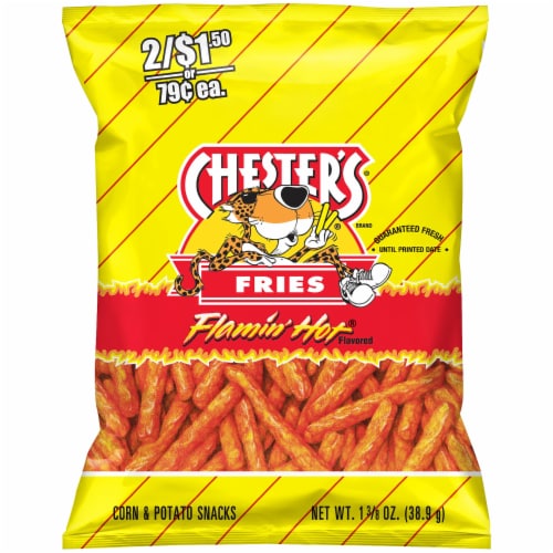 Chester's Flaming Hot Fires Corn & Potato Snacks Perspective: front