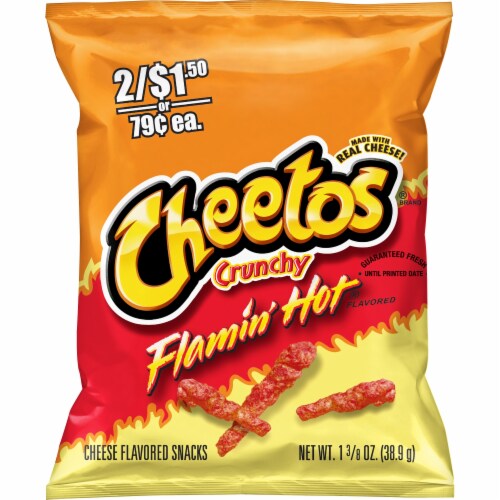 Cheetos® Crunchy Flamin' Hot Cheese Snacks Perspective: front
