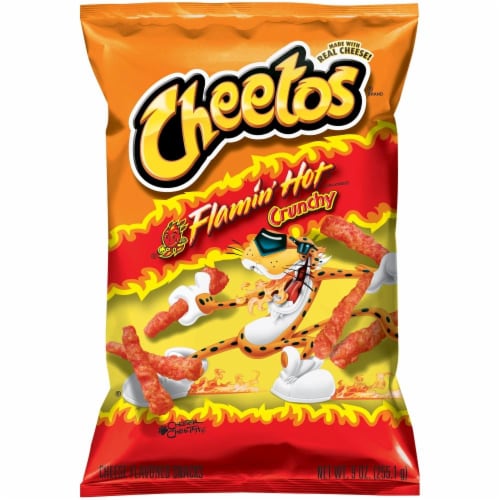Cheetos Crunchy Flamin' Hot Cheese Flavored Snacks Perspective: front