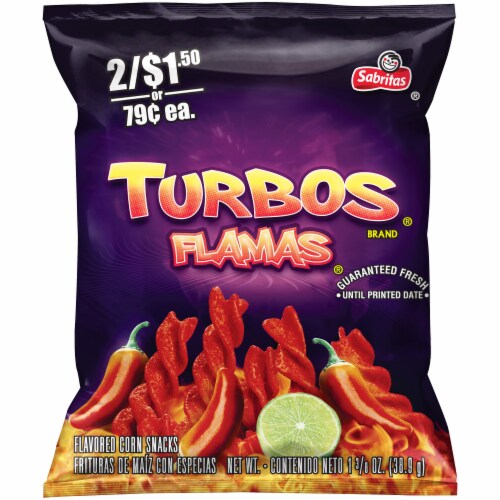 Sabritas® Turbos® Flamas Flavored Corn Snacks Perspective: front