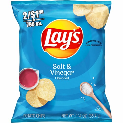 Lay's® Salt & Vinegar Flavored Potato Chips Perspective: front