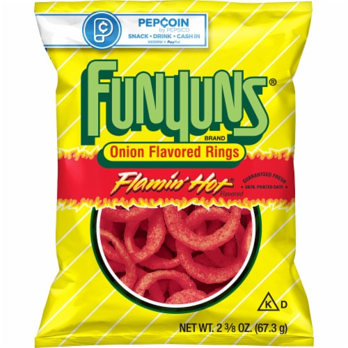 Funyuns Flamin' Hot Onion Flavored Rings Perspective: front