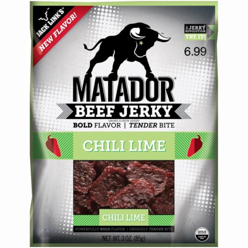 Matador Chili Lime Beef Jerky Perspective: front