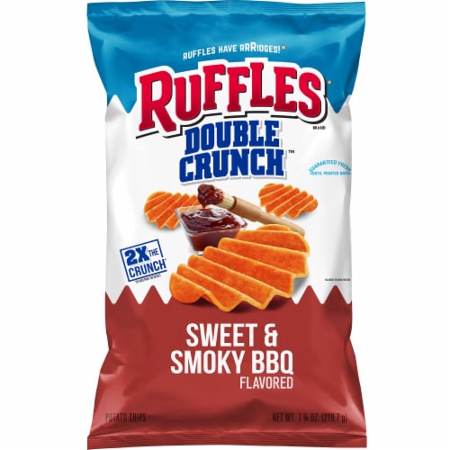 Ruffles Double Crunch Sweet & Smoky BBQ Potato Chips Perspective: front