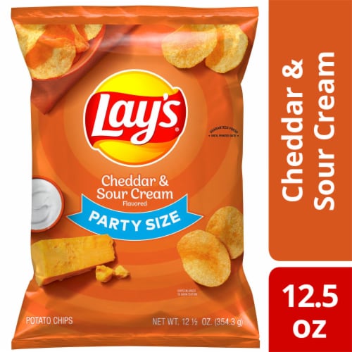 Lay S Potato Chips Cheddar Sour Cream Flavor Snacks Party Size Bag 12 5 Oz Pick N Save