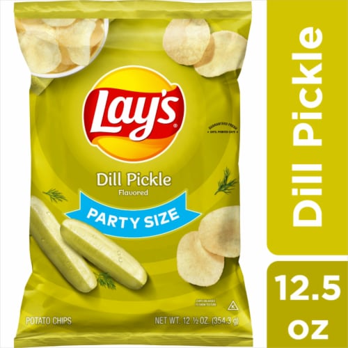 Lay's® Dill Pickle Potato Chips Party Size Perspective: front