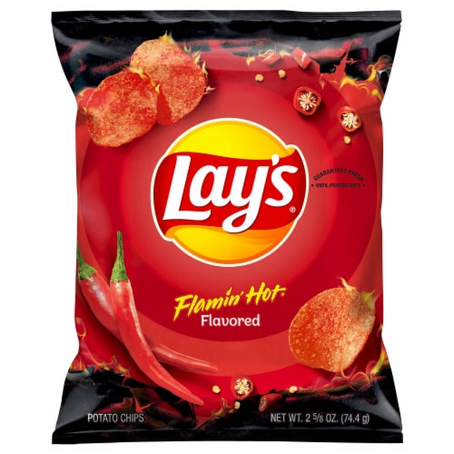 Lay's® Flamin' Hot Flavored Potato Chips Perspective: front