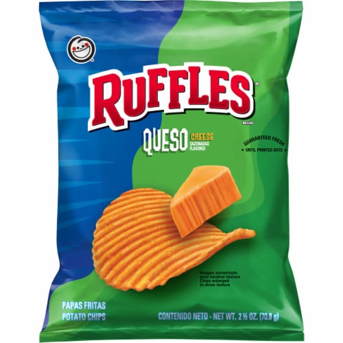 Ruffles® Potato Chips Queso Flavored Snacks Perspective: front