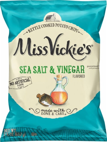 Miss Vickie's Sea Salt & Vinegar Flavored Kettle Cooked Potato Chips Perspective: front