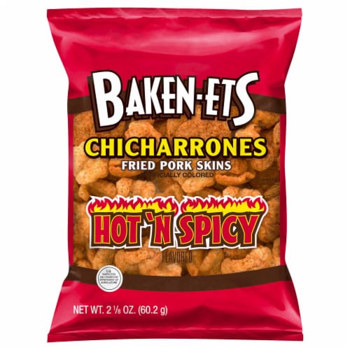 Baken-Ets® Hot'n Spicy Chicharrones Fried Pork Skins Perspective: front