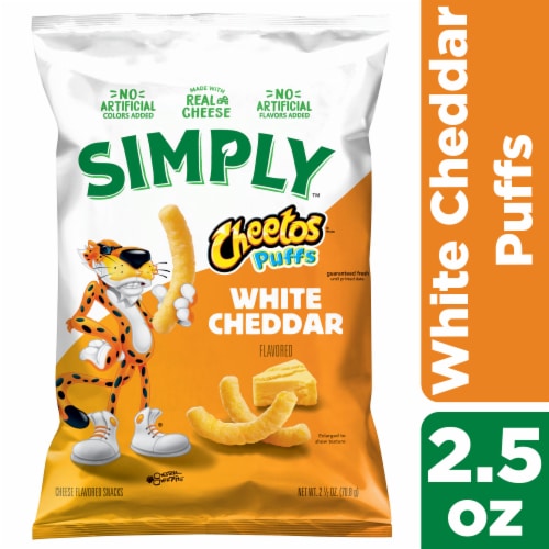 Cheetos® Simply White Cheddar Puffs Chips Perspective: front