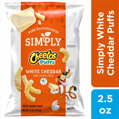 Cheetos Simply Puffs Cheese Flavored Snacks White Cheddar Flavored 2 1/2 Oz Perspective: front