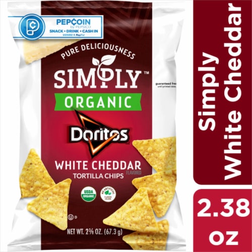 Doritos® Simply Organic White Cheddar Flavored Tortilla Chips Perspective: front