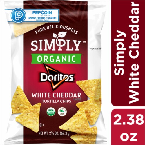 Doritos® Simply Organic White Cheddar Flavored Tortilla Chips Perspective: front