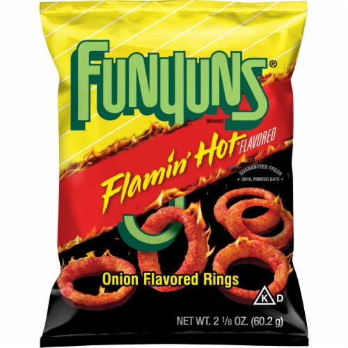 Funyuns® Flamin' Hot® Onion Flavored Rings Snacks Perspective: front