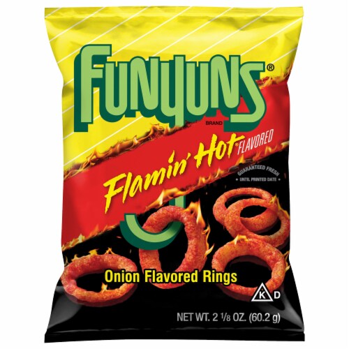 Funyuns® Flamin' Hot® Onion Flavored Rings Snacks Perspective: front