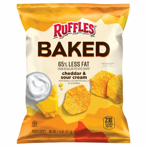 Ruffles® Baked Cheddar & Sour Cream Potato Crisps Perspective: front