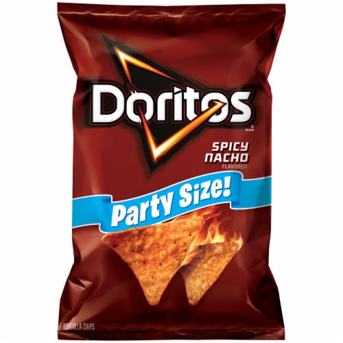 Doritos Spicy Nacho Party Size Tortilla Chips Perspective: front