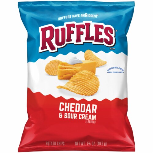 Ruffles Cheddar & Sour Cream Flavored Potato Chips Perspective: front
