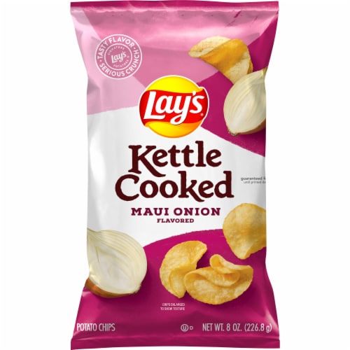 Lay's® Kettle Cooked Maui Onion Flavor Potato Chips Perspective: front