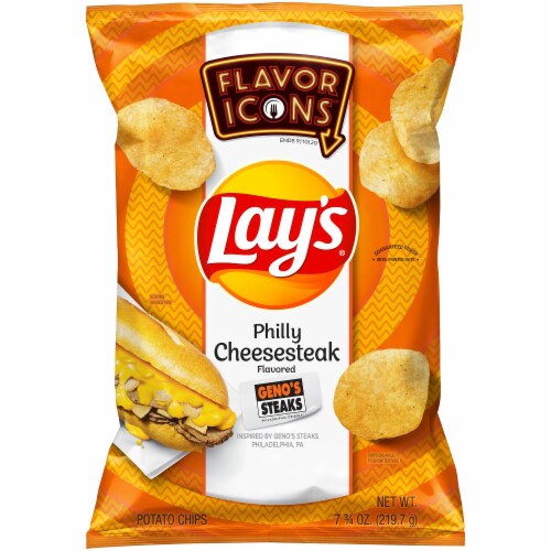 Lay's Philly Cheese Steak Flavored Potato Chips Perspective: front
