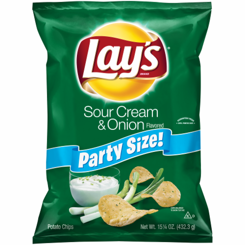 Lay's Sour Cream & Onion Potato Chips Party Size Perspective: front