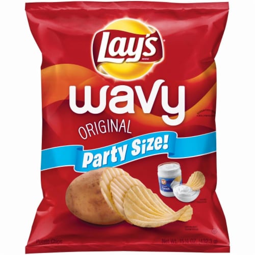 Lay's Wavy Potato Chips Party Size Perspective: front