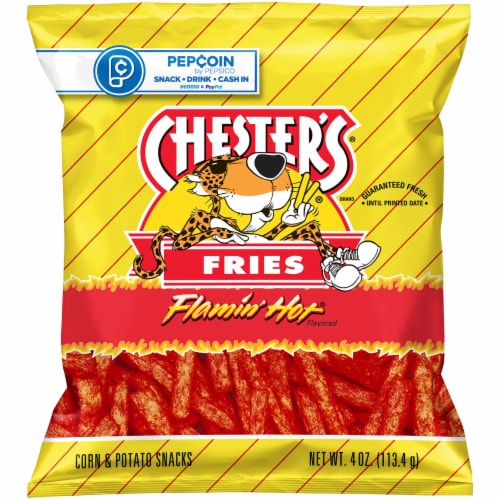 Chester's® Fries Flamin' Hot® Flavored Corn & Potato Snacks Perspective: front