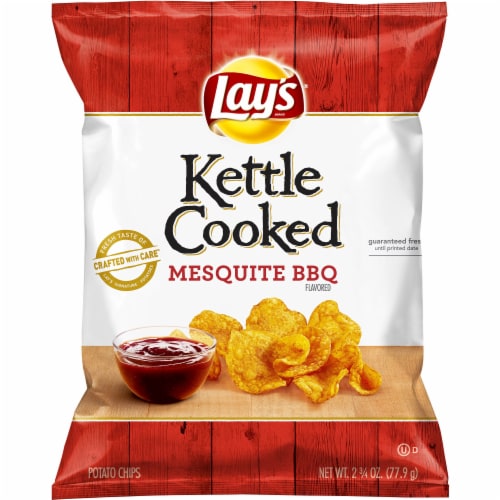 Lay's® Kettle Cooked Mesquite BBQ Flavored Potato Chips Perspective: front
