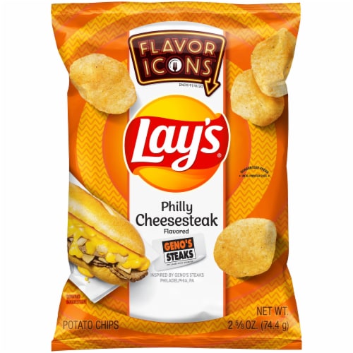 Lay's Philly Cheese Steak Flavored Potato Chips Perspective: front