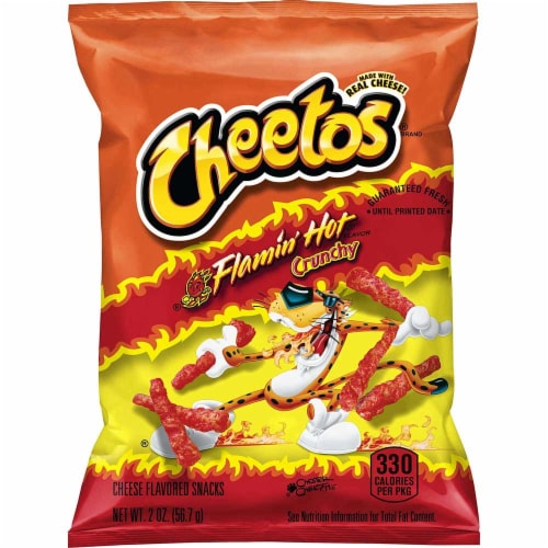 Cheetos Crunchy Flamin Hot Cheese Flavored Snacks, 2 Ounce - 64 per case Perspective: front