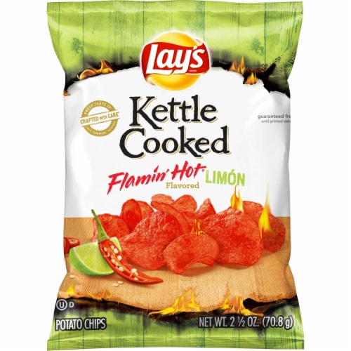 Lays Kettle Cooked Flamin Hot Limon Flavored Potato Chips 25 Oz Frys Food Stores