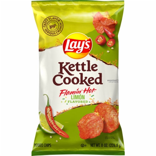 Lay s Kettle Cooked Flamin Hot Limon Flavored Potato Chips 8 oz