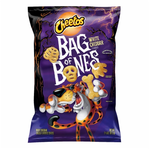 Cheetos® Bag of Bones White Cheddar Flavored Snacks Perspective: front
