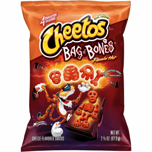 Cheetos® Bag of Bones® Flamin' Hot Cheese Flavored Snacks Perspective: front